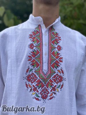 Мъжка  риза с българска шевица