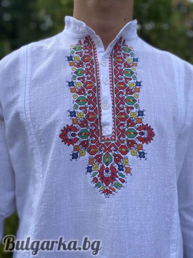 Мъжка риза с българска шевица "Тракийска"