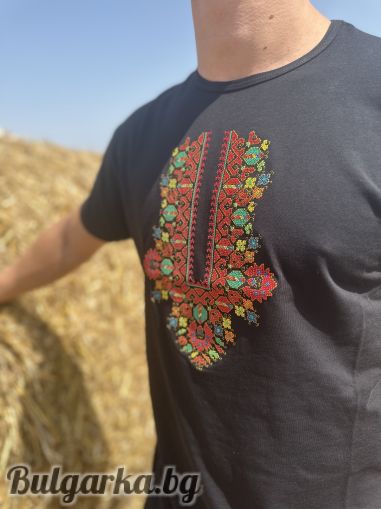 Мъжка памучна тениска с бродерия "Цветан"