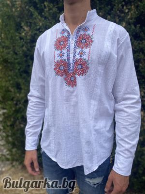 Мъжка риза с българска шевица "Петър"