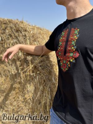 Мъжка памучна тениска с бродерия "Цветан"